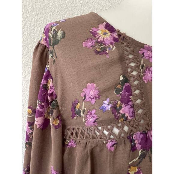 Torrid Top Blouse Multicolor Floral Pullover Semi Sheer - Picture 4 of 12